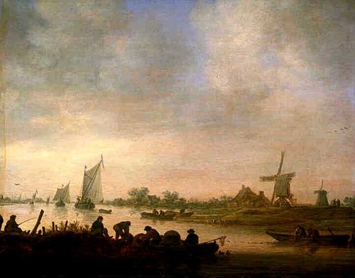A River Scene with Fishermen, 1643, Jan van Goyen