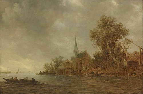 River landscape view, 1642, Jan van Goyen
