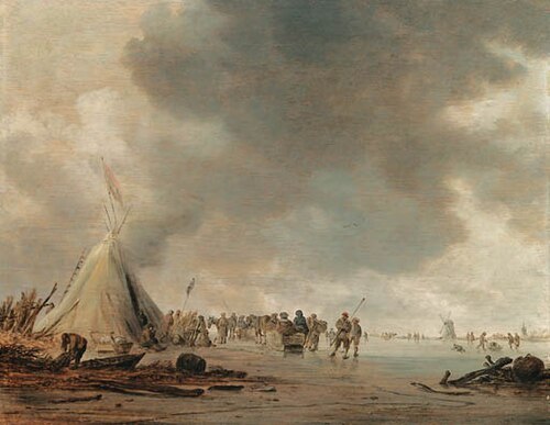 Scène de Patinage, 1637, Jan van Goyen