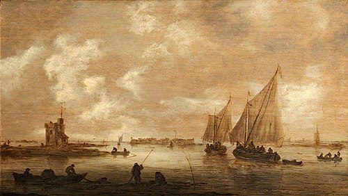 An Estuary, 1655, Jan van Goyen
