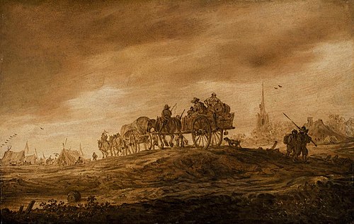 Landscape with Two Horsecarts, 1652, Jan van Goyen