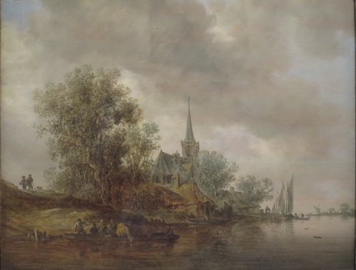 River Landscape with a Village Church, 1642, Jan van Goyen