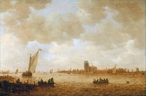 View of Dordrecht with the Grote Kerk across the Maas, 1644, Jan van Goyen