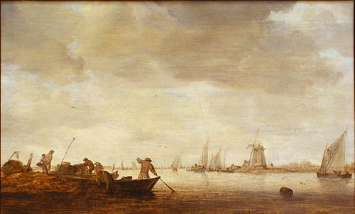 River Landscape with Fishermen in Two Boats, 1639, Jan van Goyen