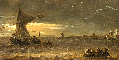 Fishing boats in a storm, 1644, Jan van Goyen