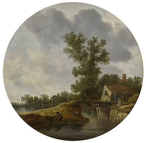 River Landscape (circular), 1634, Jan van Goyen