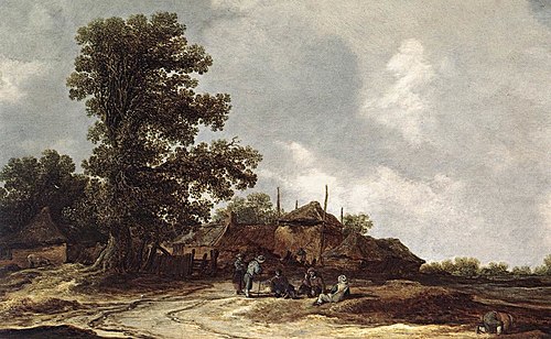Farmyard with Haystack, 1632, Jan van Goyen