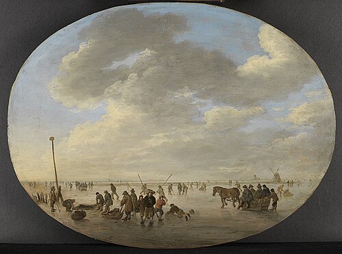 Dutch winter landscape with skaters, 1641, Jan van Goyen