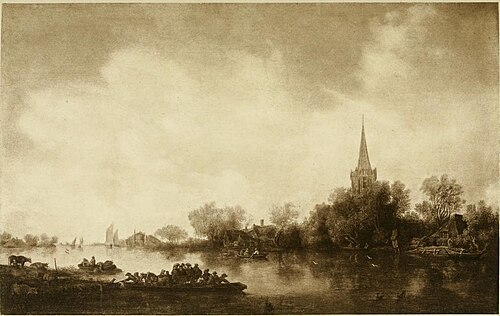 Village on the River, 1640, Jan van Goyen