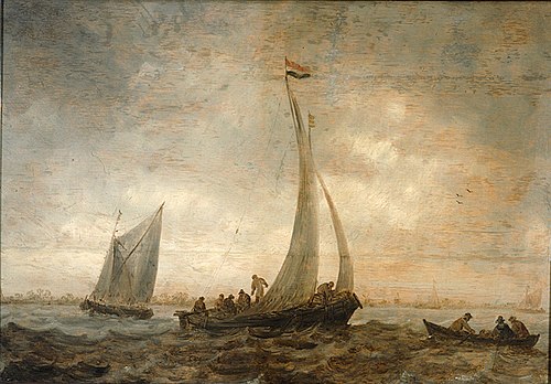 Fishing Boats in a Stiff Breeze, 1641, Jan van Goyen