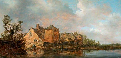 River Scene with an Inn, 1630, Jan van Goyen