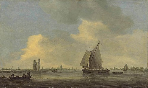 Landscape with Huis te Merwede and fishermen, 1646, Jan van Goyen
