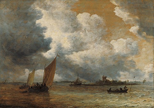 River Landscape with Sailboats, 1655, Jan van Goyen