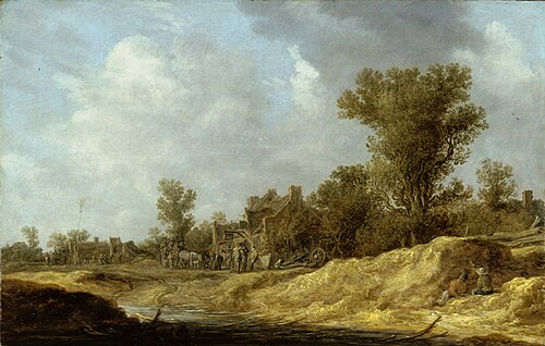 Landscape with peasants resting, 1632, Jan van Goyen