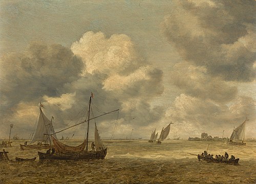 Coastal Vessels in a Choppy Sea, 1652, Jan van Goyen