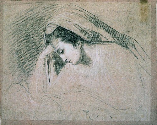 Study for the Head of the Virgin (in the Nativity), 1777, John Singleton Copley