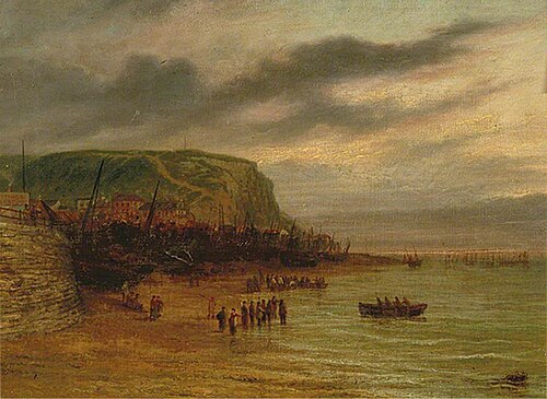 Hastings Luggers on the Beach, 1831, James Duffield Harding