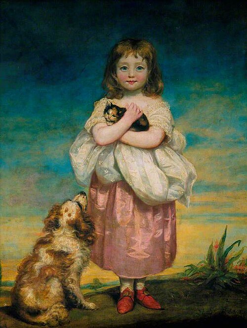 A Little Girl Nursing a Kitten, 1795, James Northcote