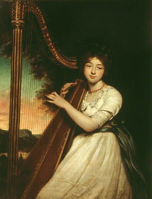 A Young Lady Playing the Harp, 1814, James Northcote