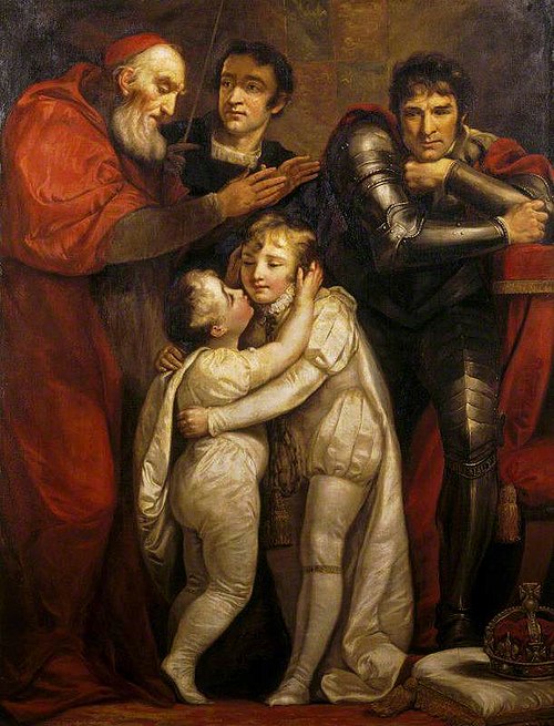 The Meeting of Edward V (1470-1483) and his Brother Richard, Duke of York (1473-1483) contemplated b, 1799, James Northcote