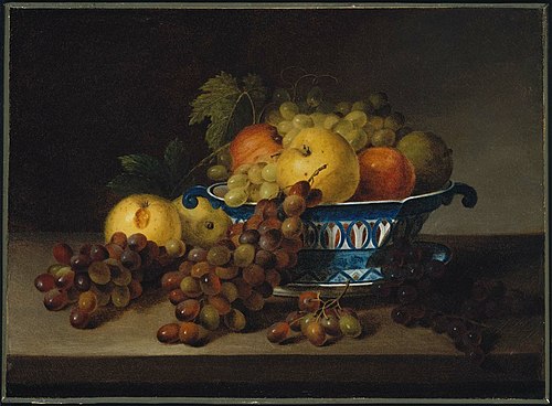A Porcelain Bowl with Fruit, 1830, James Peale