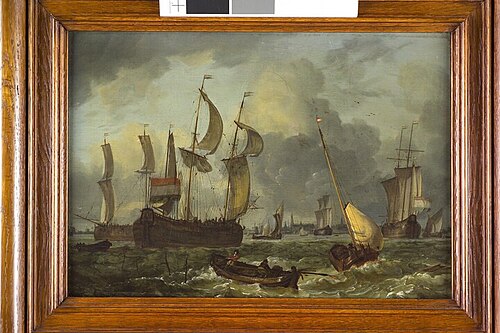 Vier katschepen op de rede van Hoorn, 1700, Jan Claesz Rietschoof