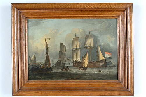 Vijf katschepen op de rede van Hoorn, 1700, Jan Claesz Rietschoof