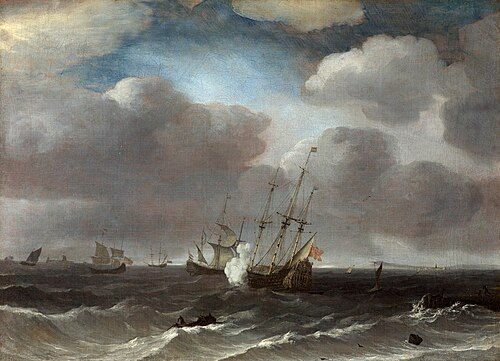 A Dutch Ship Firing a Gun, , Jan Claesz Rietschoof