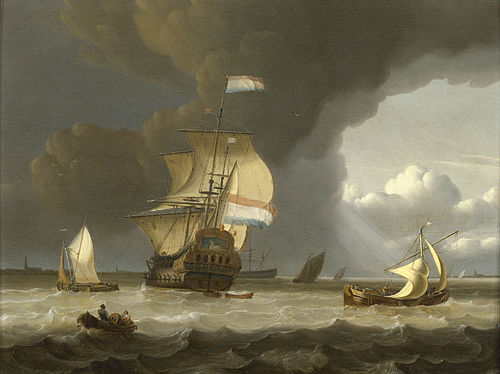 Voiliers à l'embouchure de l'Escaut, 1675, Jan Claesz Rietschoof