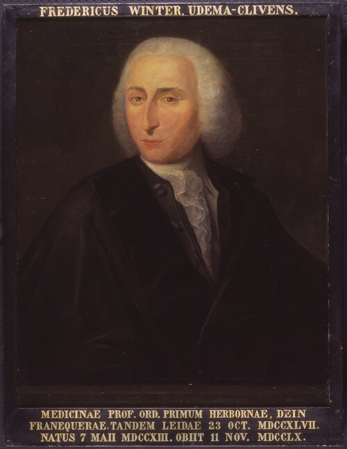 Portret van Frederik Winter, hoogleraar Geneeskunde te Leiden, 1760, Jan Palthe