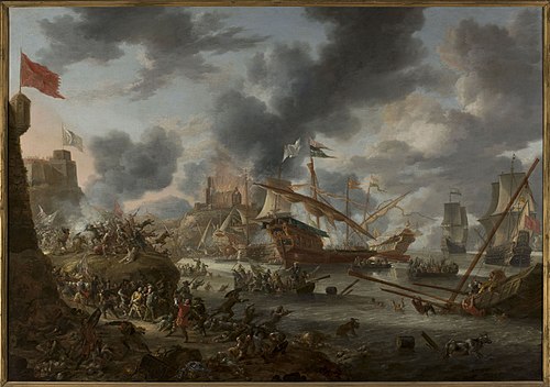 Une bataille maritime entre les chrétiens et les turcs., 1657, Jan Peeters