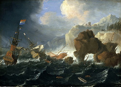 Ships and a Galley Wrecked on a Rocky Coast, 1650, Jan Peeters