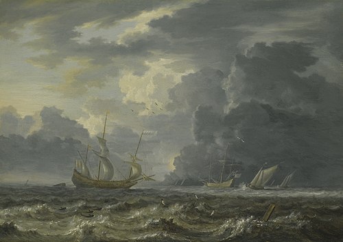 Shipping in choppy seas, 1624, Jan Peeters