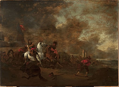 A battle scene, , Jan Wyck