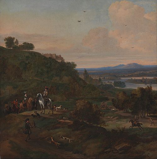 Heron Hawking below Stirling Castle, 1690, Jan Wyck