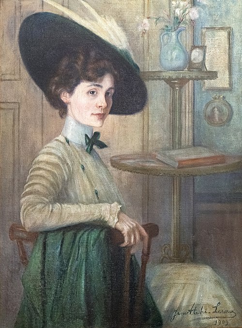 Autoportrait au chapeau vert, 1909, Jane Atché