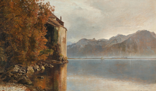 Slottet Chillon ved Genevesøen, 1897, Janus La Cour