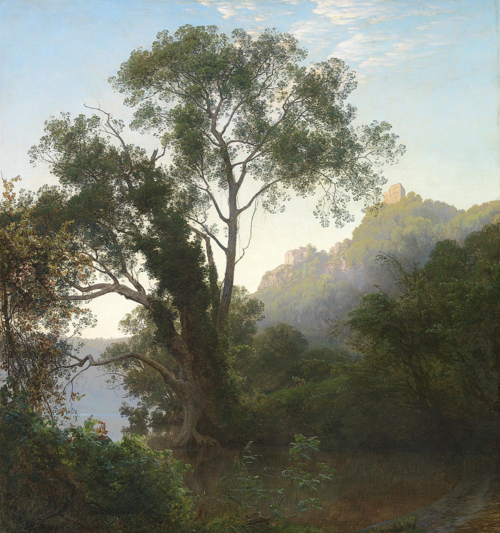 Early morning at Lake Nemi., 1874, Janus La Cour