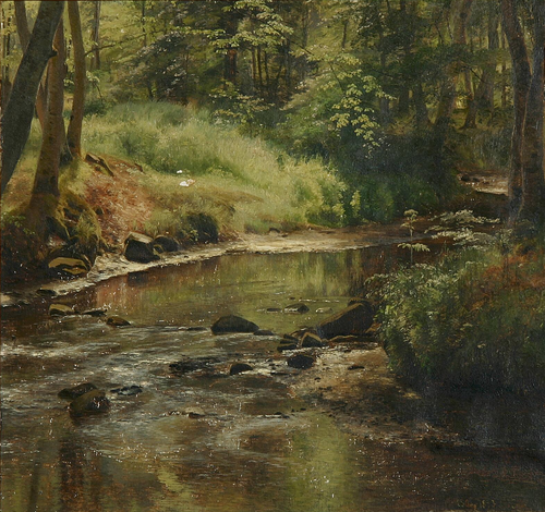 A stream in the woods., 1893, Janus La Cour