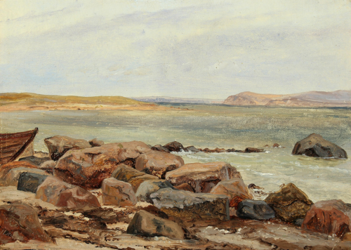 Strand ved Helgenæs, 1855, Janus La Cour