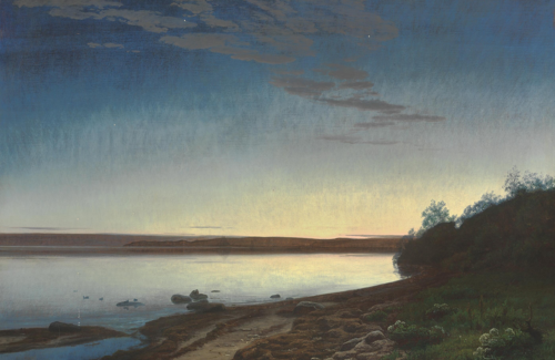A summer night at the beach., 1863, Janus La Cour