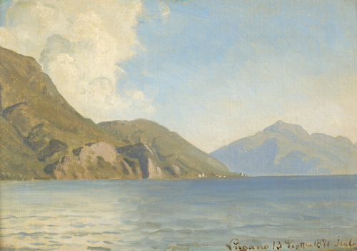 View of Lake Lugano., 1871, Janus La Cour