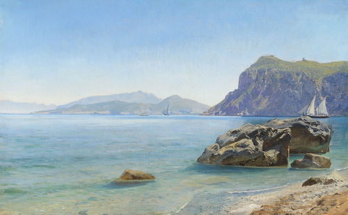 Scene from the island of Capri., 1874, Janus La Cour