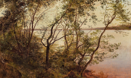 At Julsø. Summer evening in June., 1876, Janus La Cour