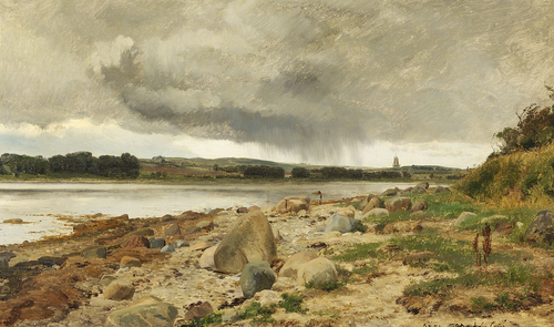 At the inlet of Kalø, Denmark. An afternoon in August. Study., 1880, Janus La Cour