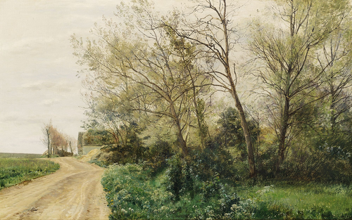 Landscape with a farm., 1883, Janus La Cour