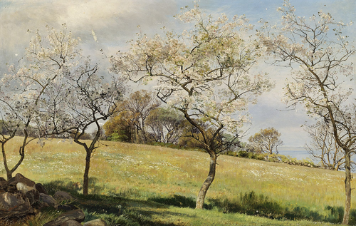 Fruit trees in bloom., 1885, Janus La Cour