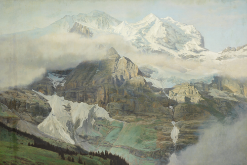 View of the Monte Rosa in the morning., 1898, Janus La Cour