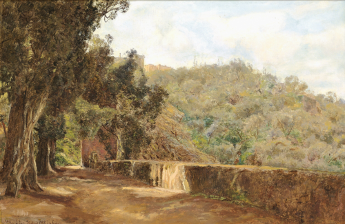 Fom the garden of Villa d'Este in Tivoli, Italy., 1908, Janus La Cour