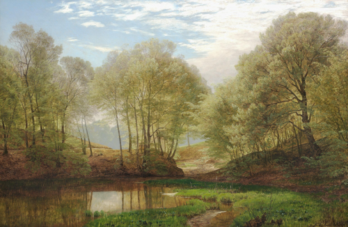 A beech wood on a spring day., 1876, Janus La Cour